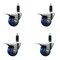 Service Caster 3'' Blue Poly Swivel 1-1/8'' Expanding Stem Caster Set Total Lock Brake, 4PK SCC-EXTTL20S314-PPUB-BLUE-118-4 - alternate 1